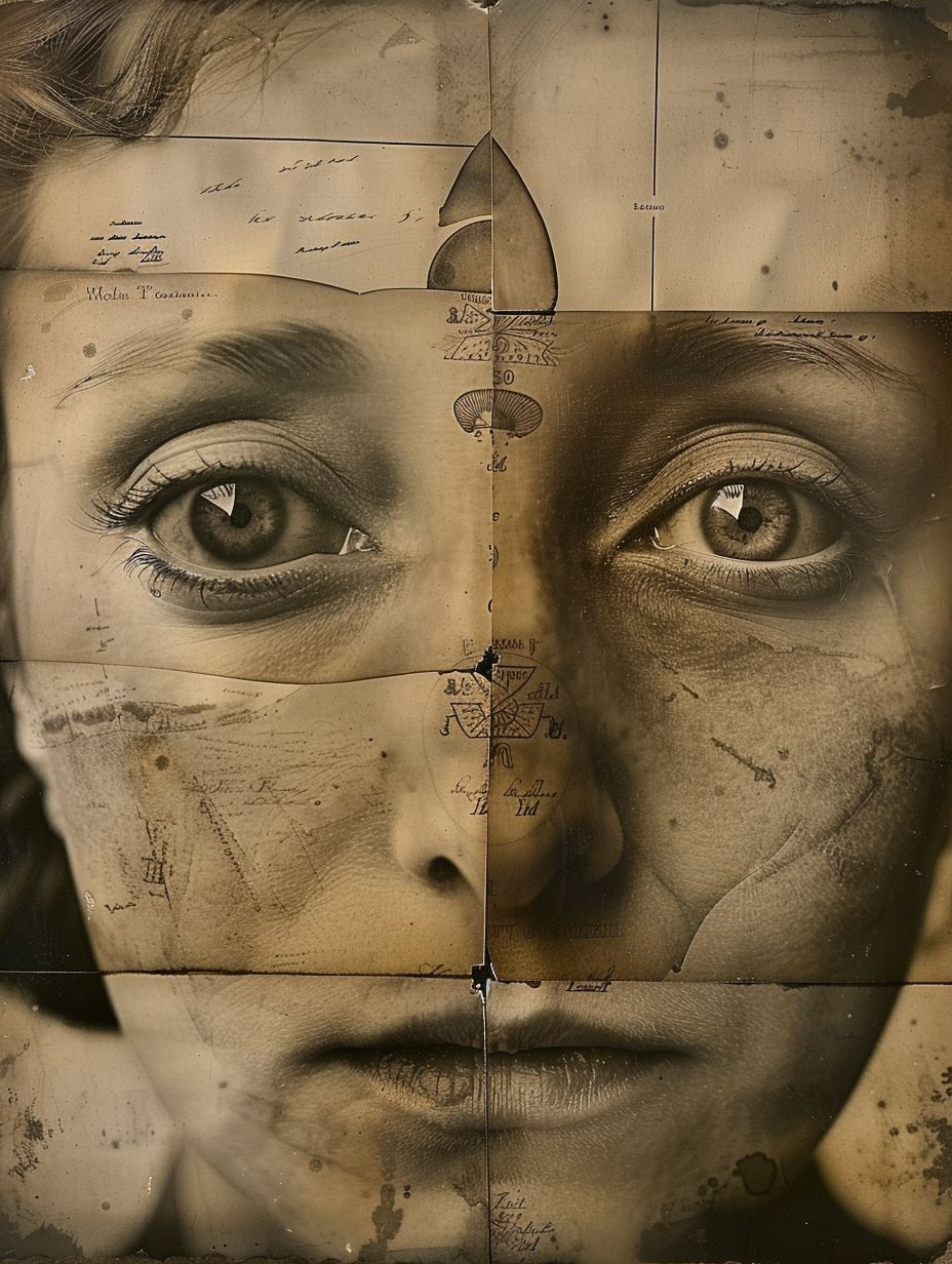 Vintage Paper Portrait Fusion