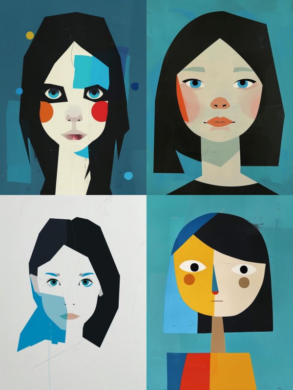 Abstract Azure Portrait