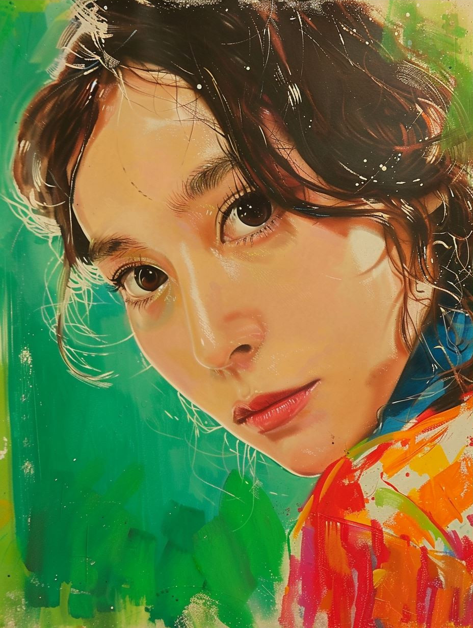 Dreamy Ink Portrait of Innocence