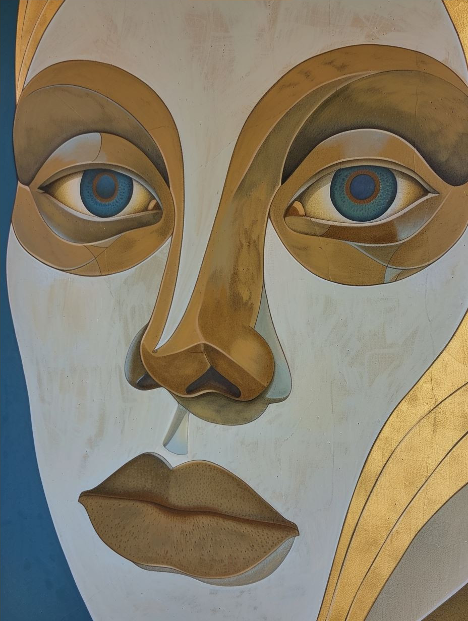 Abstract Ethereal Gaze in Gold