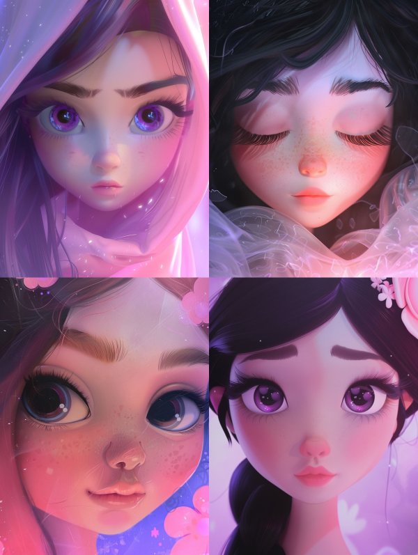 Ethereal Gaze in Violet Hues