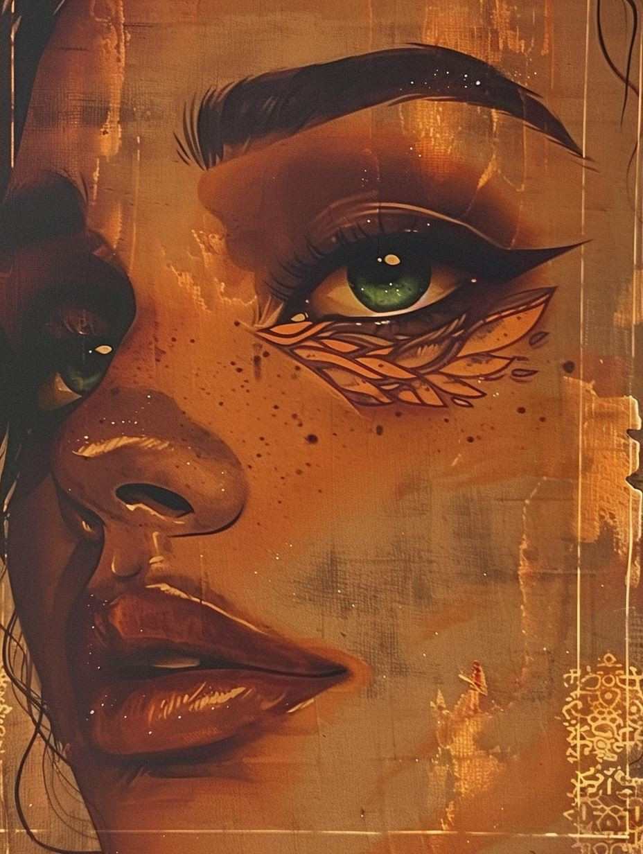 Golden Ethereal Portrait Art