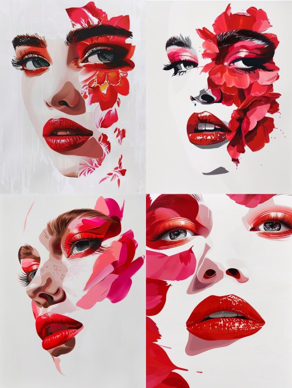 Crimson Petals Floral Portrait