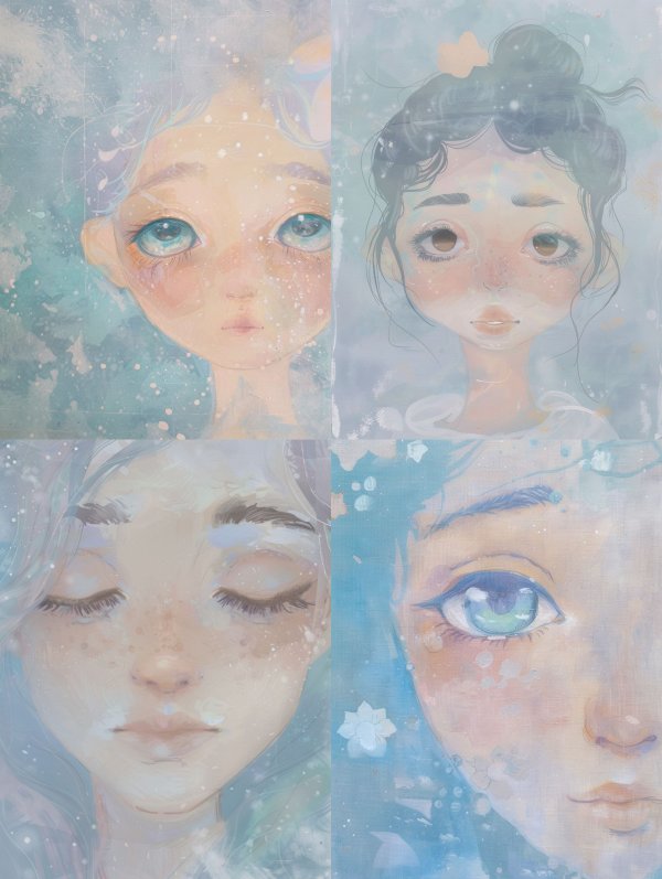 Ethereal Gaze in Pastel Mist