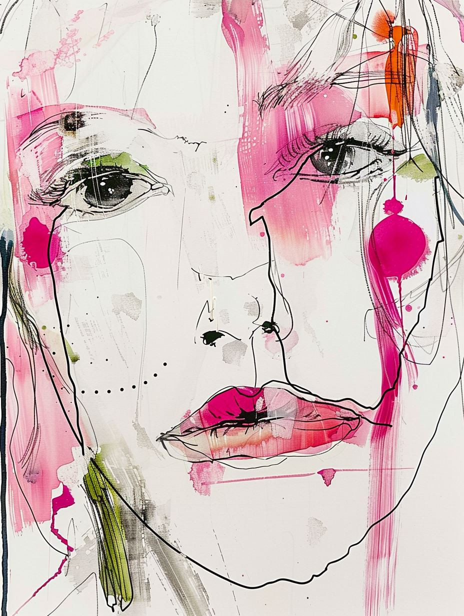 Abstract Expressionist Female Portrait