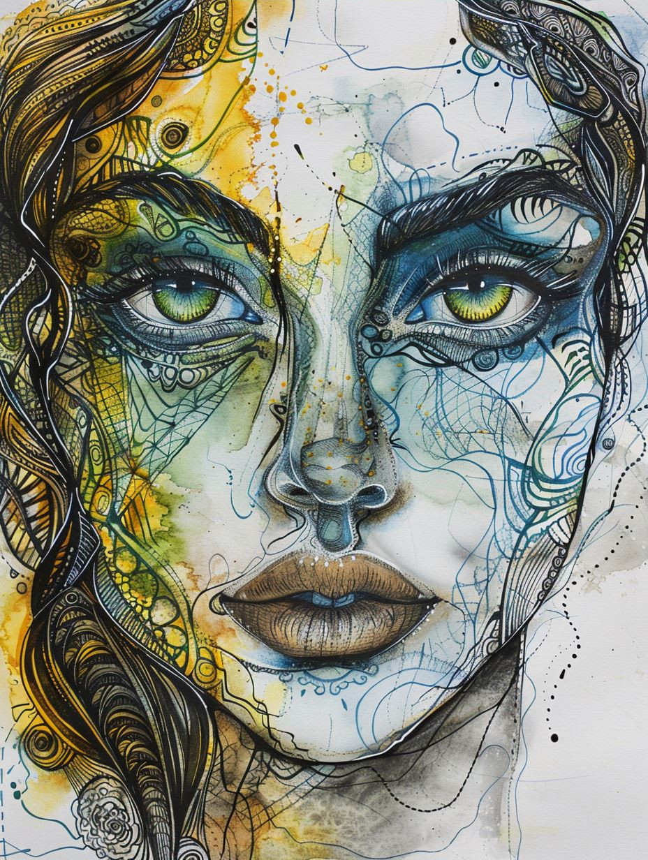 Intricate Psychedelic Portrait Study