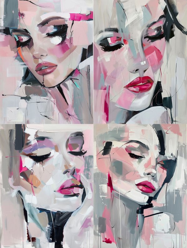 Abstract Pastel Portrait Study