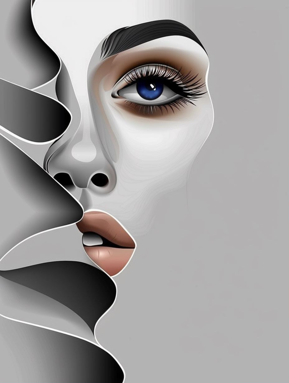 Fragmented Ethereal Digital Portrait