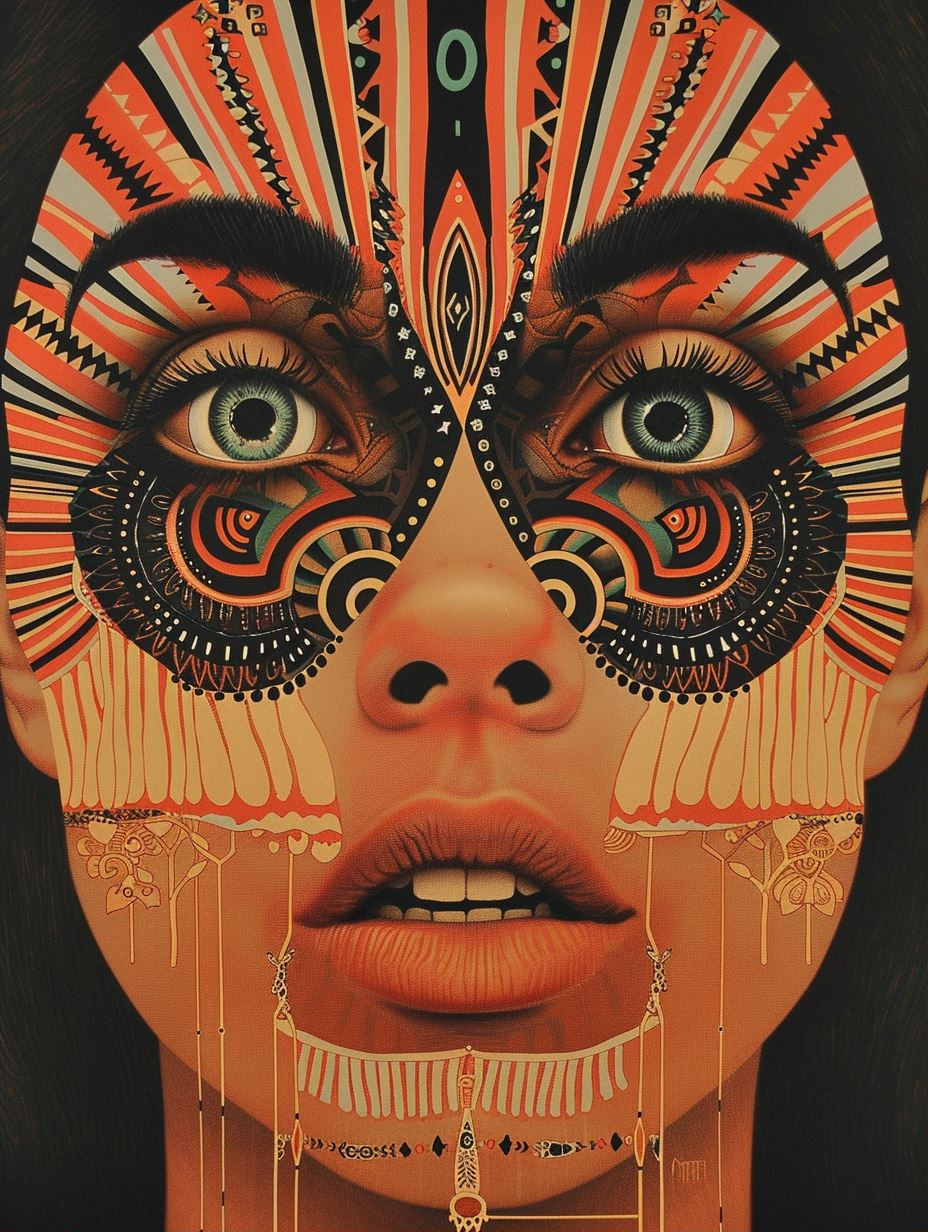 Tribal Psychedelic Face Art