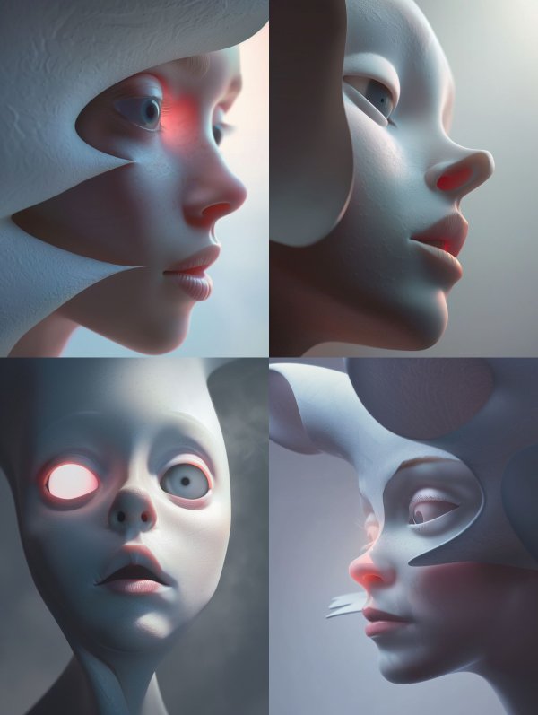 Fragmented Porcelain Soul Portrait