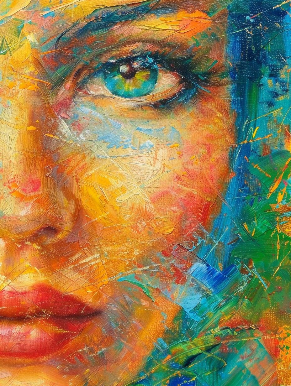 Vibrant Impressionist Portrait of Serenity