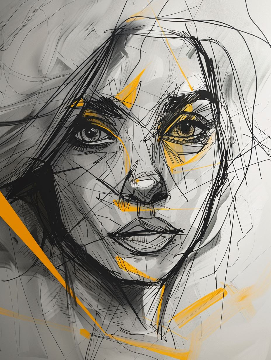 Electric Ember Sketch Portrait
