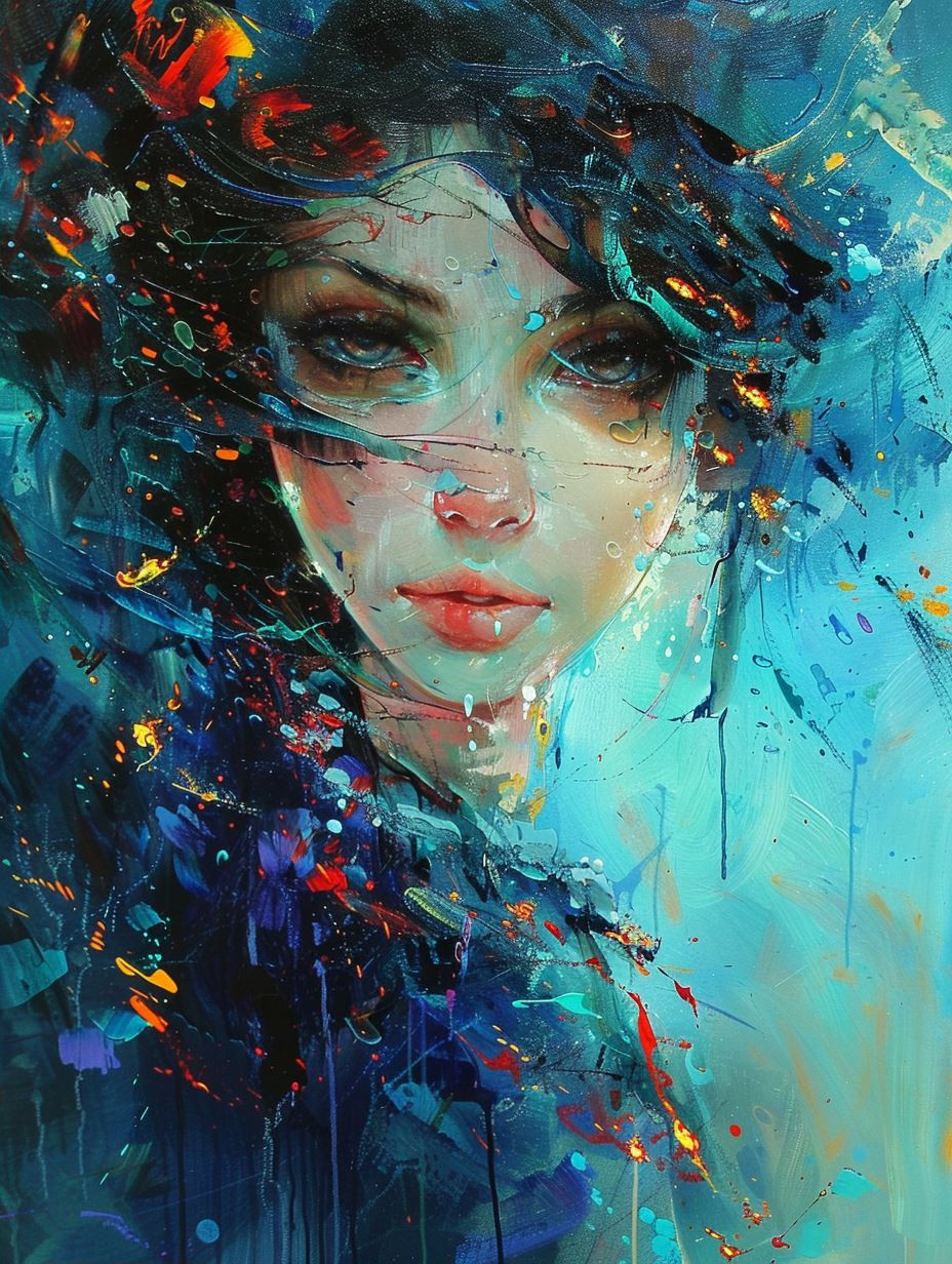 Ethereal Azure Dream Portrait