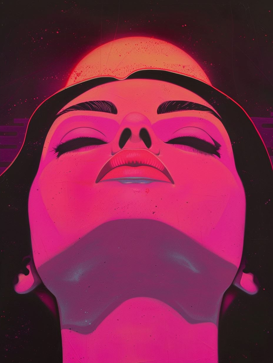 Neon Noir Retro Futurism Portrait
