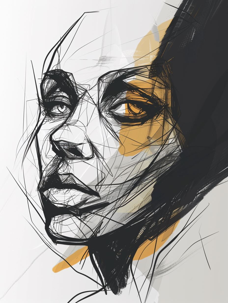 Electric Ember Sketch Portrait