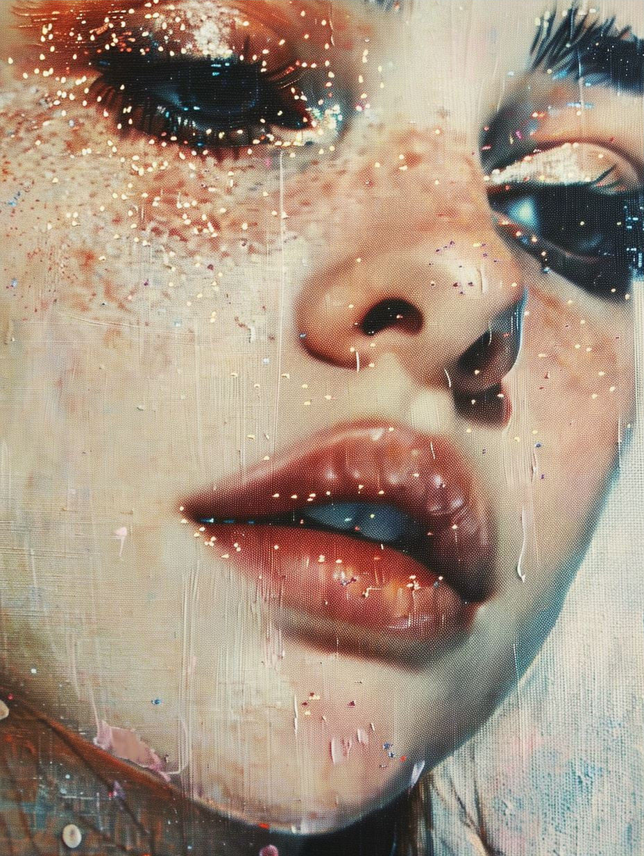 Fragmented Beauty in White Paint