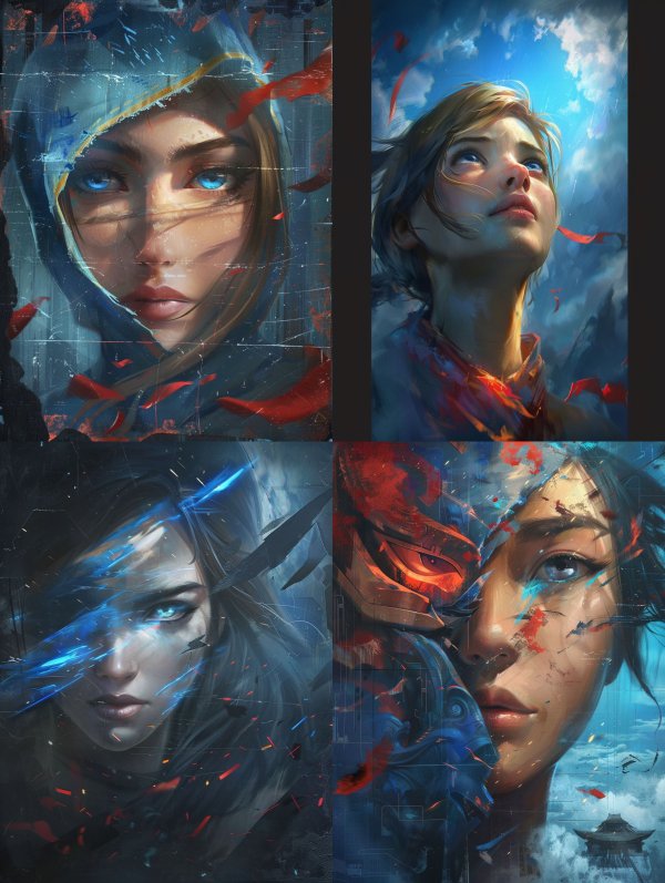 Azure Gaze in Digital Storm