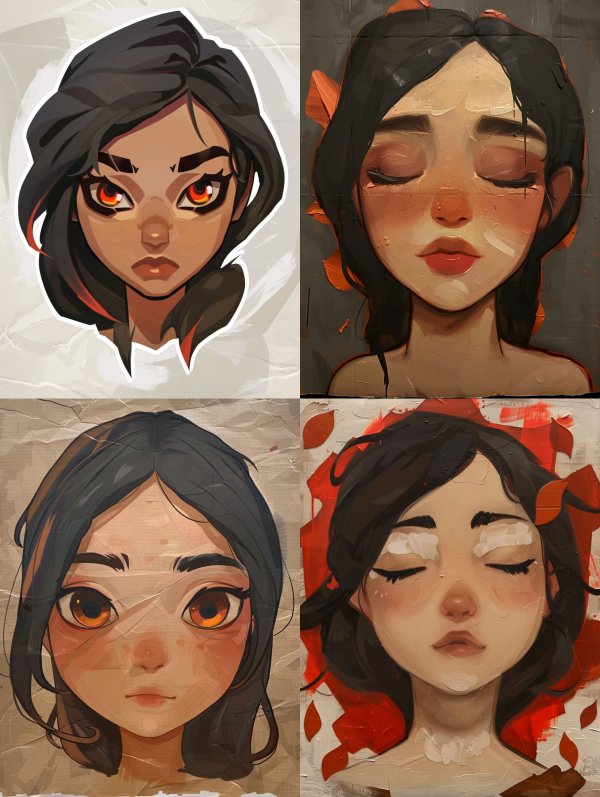 Ember Gaze Stylized Portrait