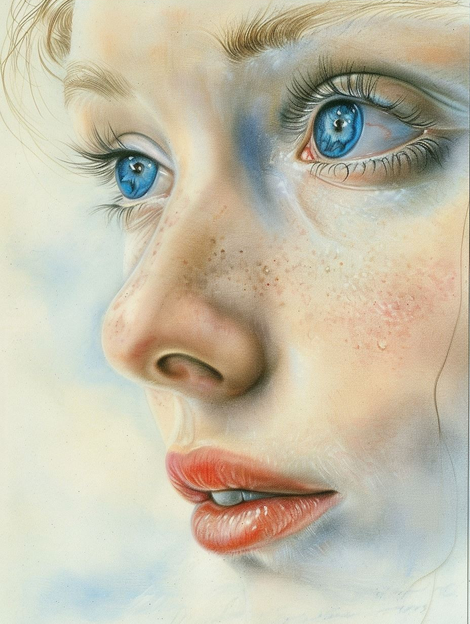 Ethereal Gaze of Azure Eyes