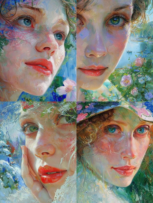 Ethereal Impressionist Floral Portrait