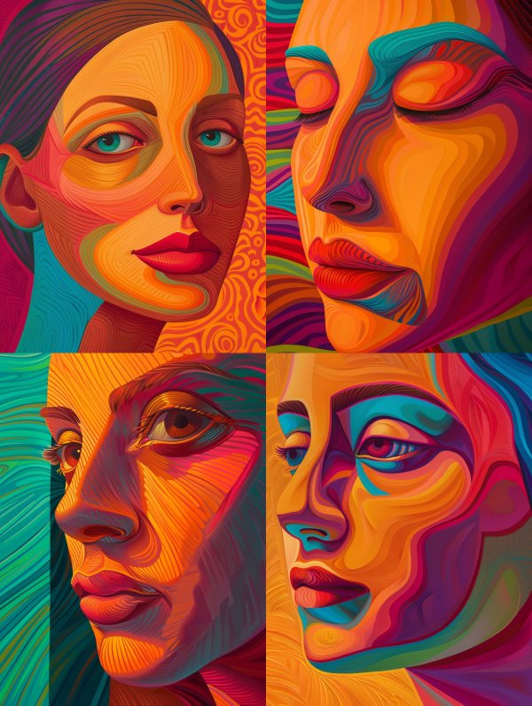 Vibrant Psychedelic Portrait Studies