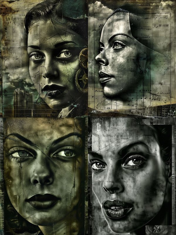 Haunting Echoes of Somber Faces