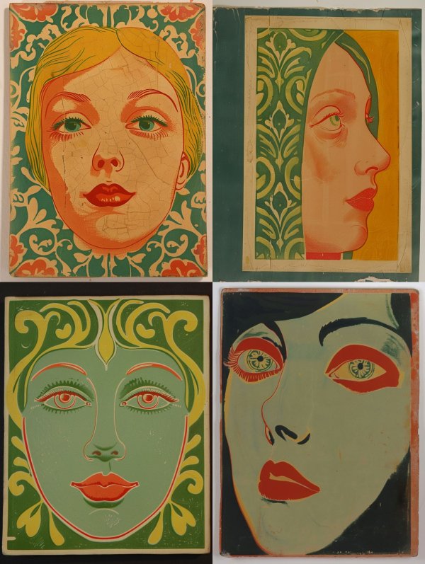 Vintage Art Nouveau Portrait Study
