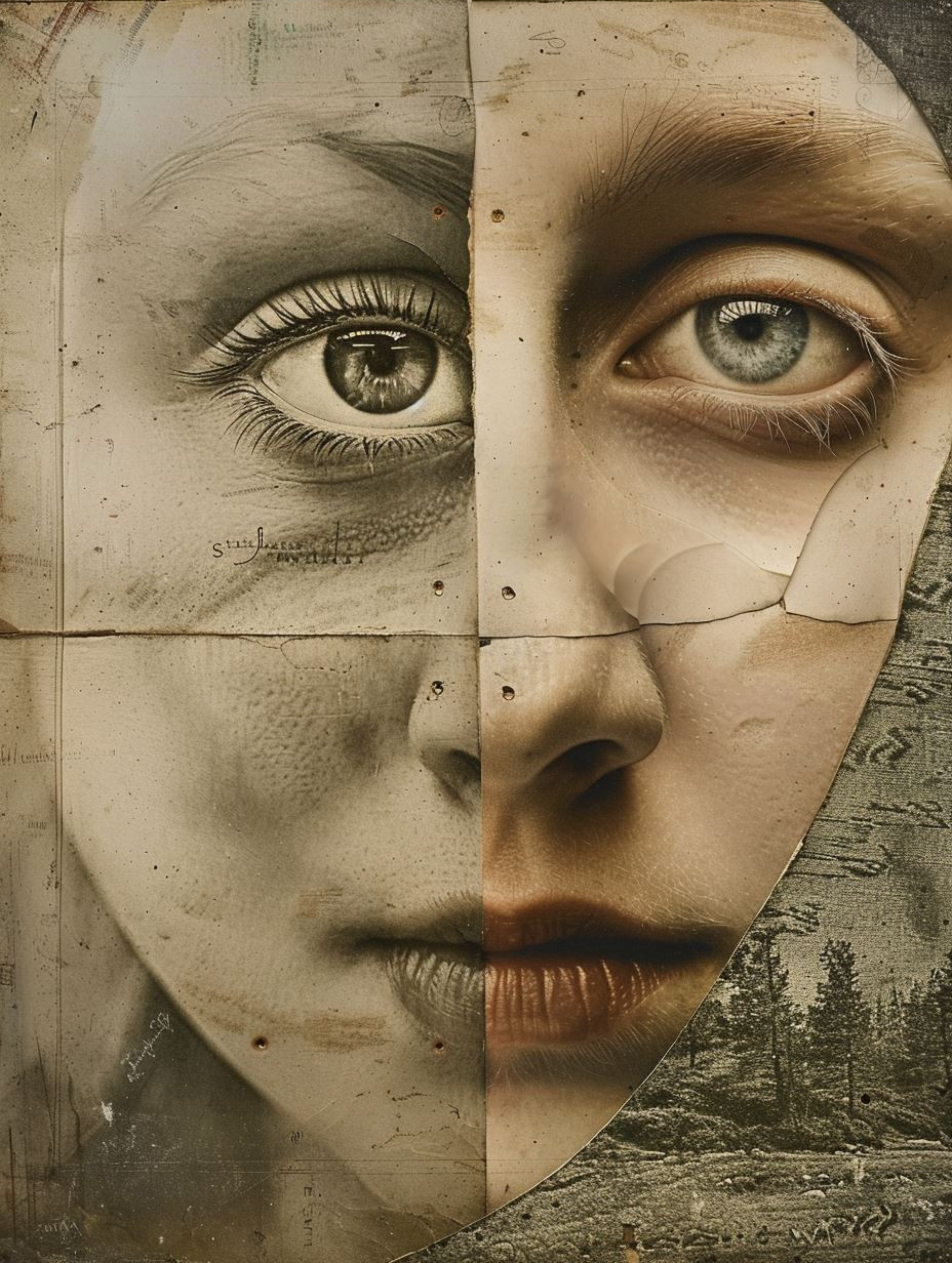 Vintage Paper Portrait Fusion