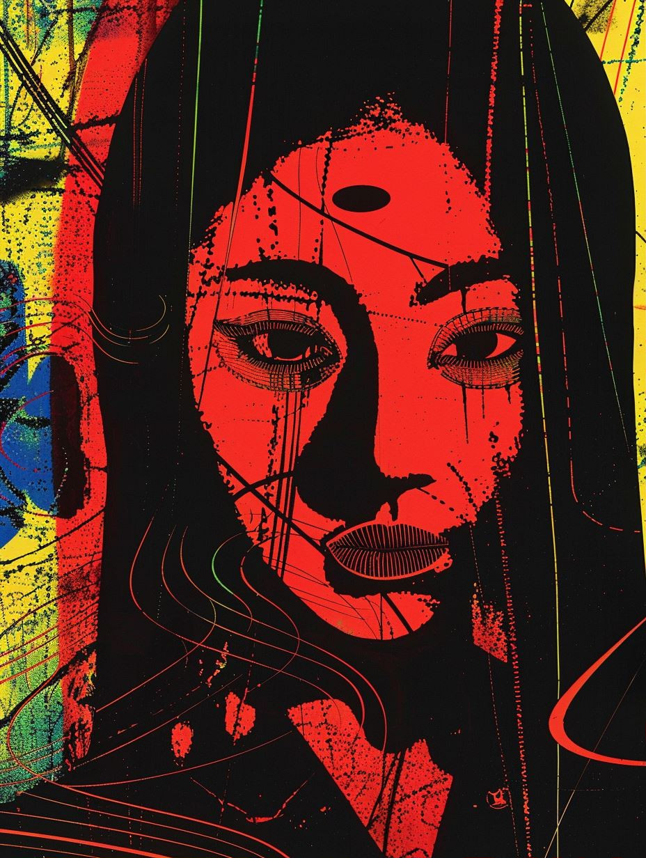 Neon Noir Psychedelic Portrait