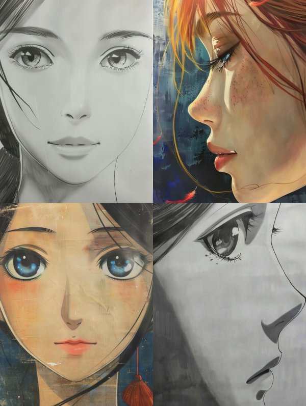 Ethereal Graphite Anime Portrait