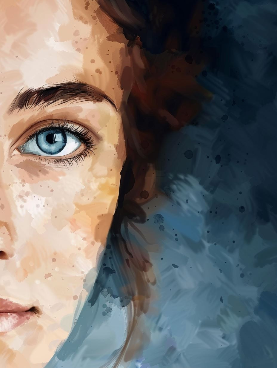 Ethereal Gaze in Watercolor
