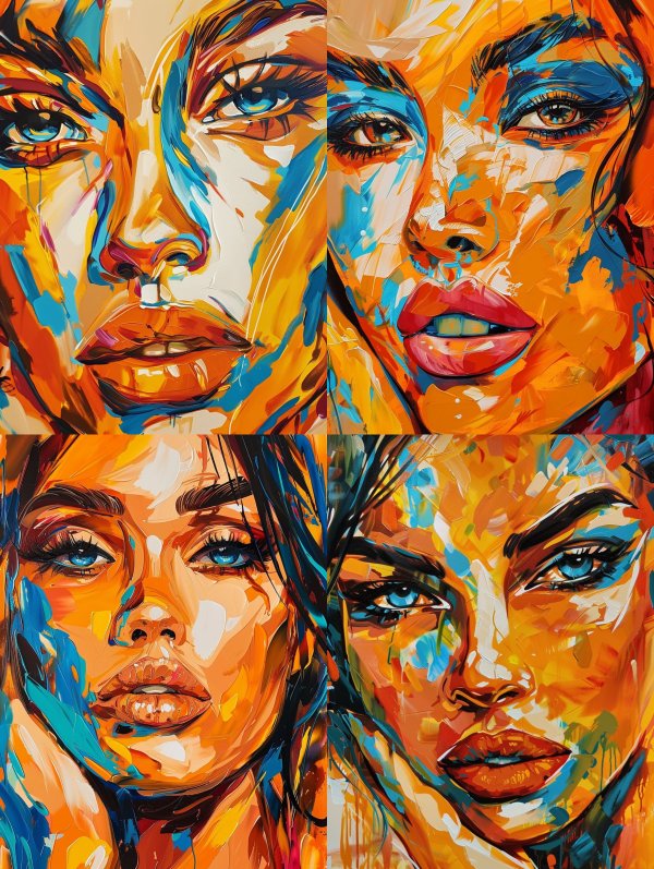Vibrant Abstract Expressionist Portraits
