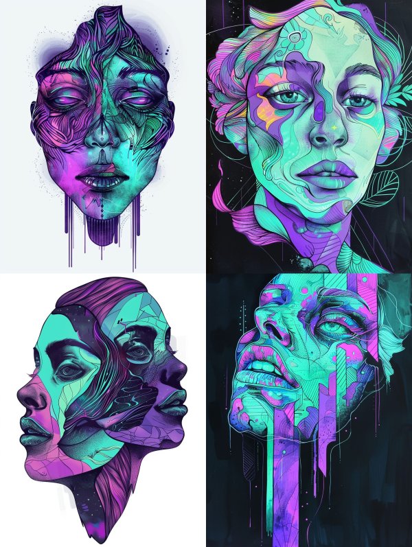Neon Psychedelic Portrait Study