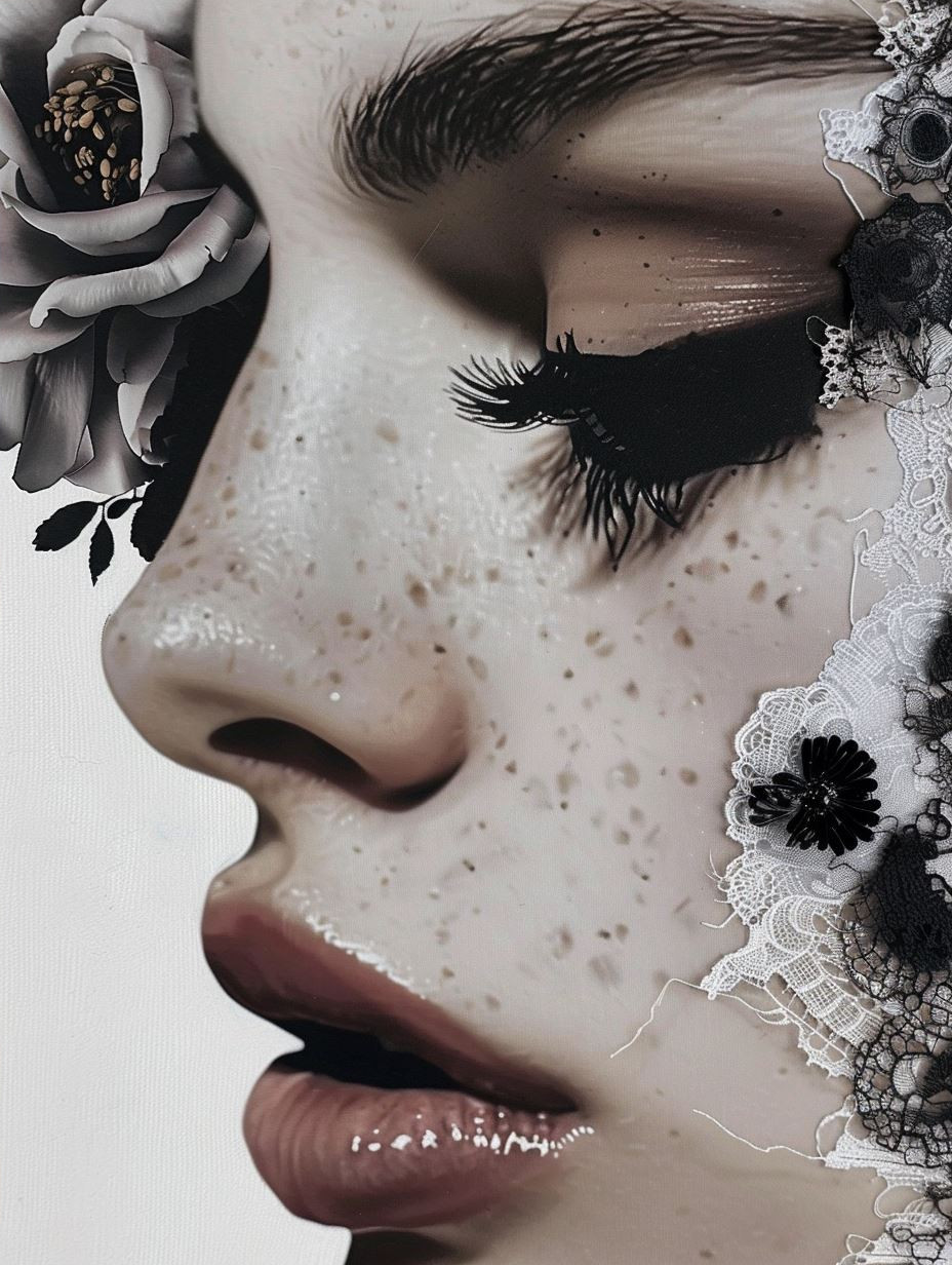 Ethereal Floral Noir Portrait