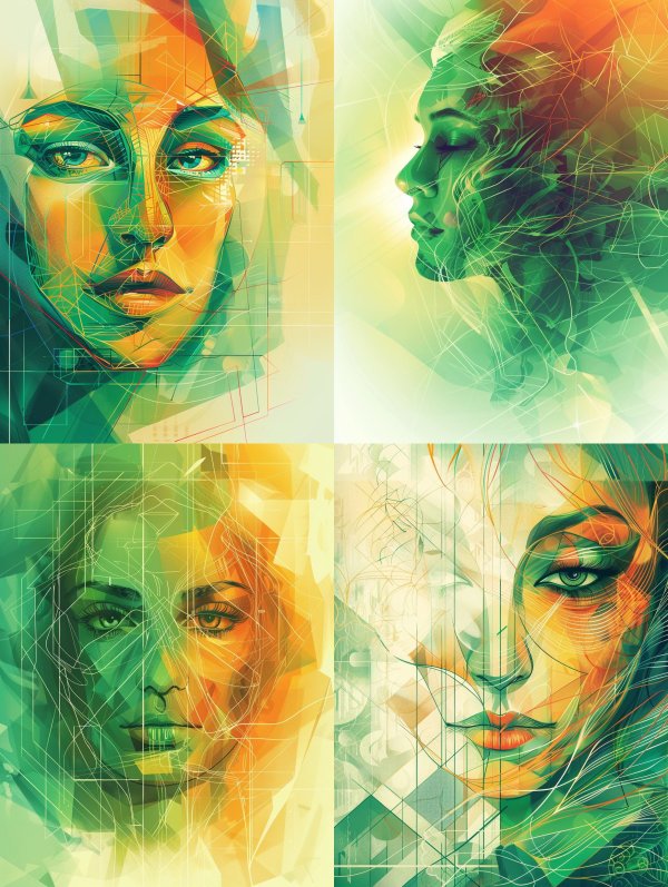 Prismatic Geometric Portrait Study