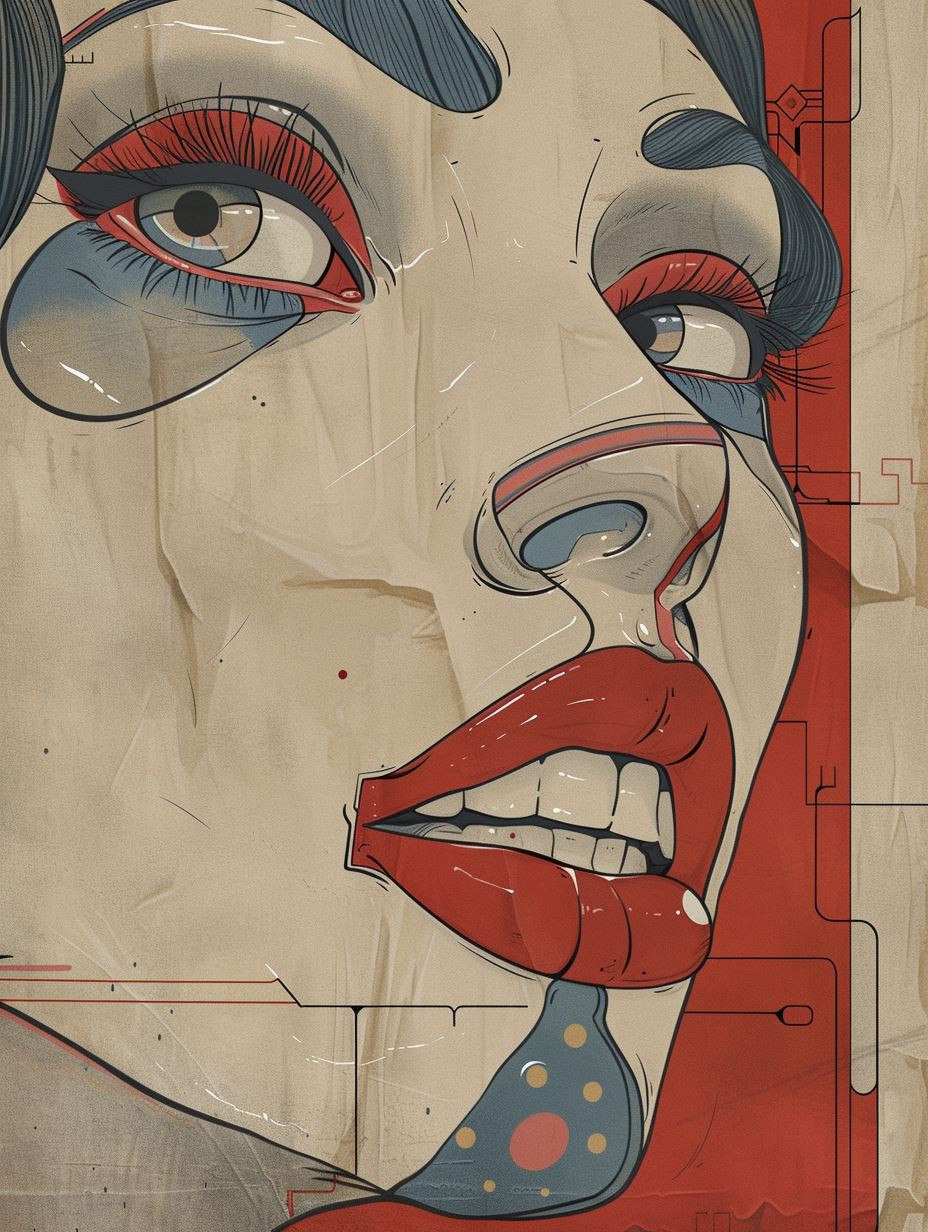 Retro Futurist Pop Art Portrait