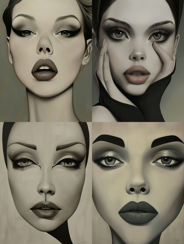 Ethereal Monochromatic Digital Portrait