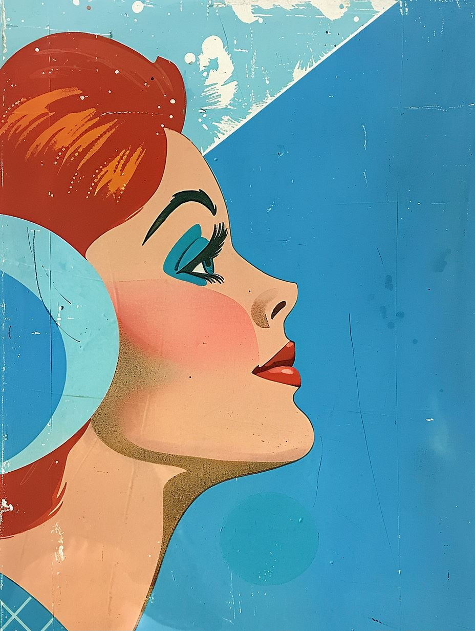 Vintage Mid-Century Pop Art Muse
