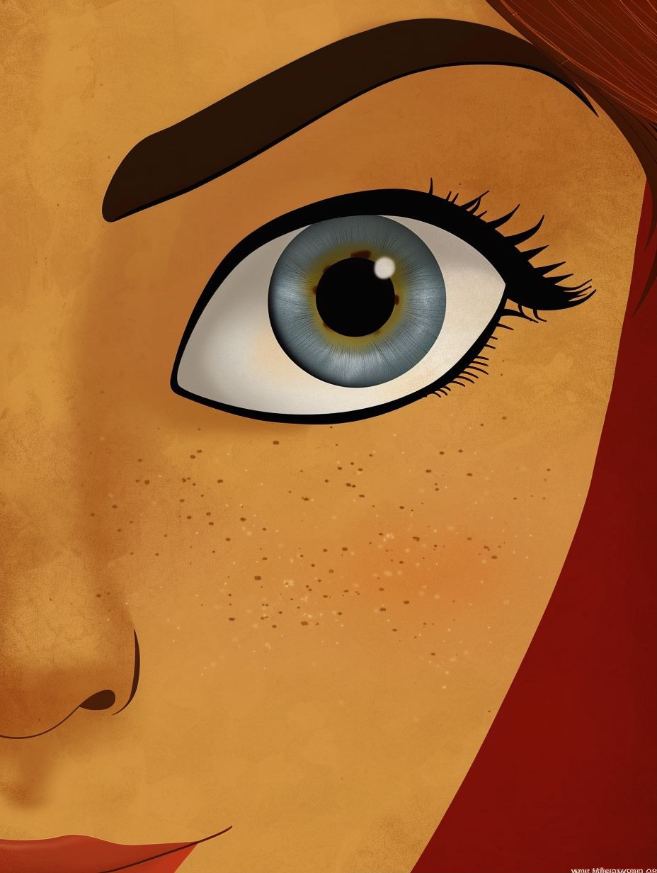 Sun-Kissed Gaze Digital Portrait