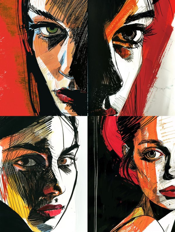 Bold Noir Graphic Portrait
