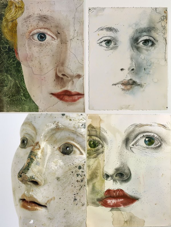 Fragmented Gaze of Vintage Ink