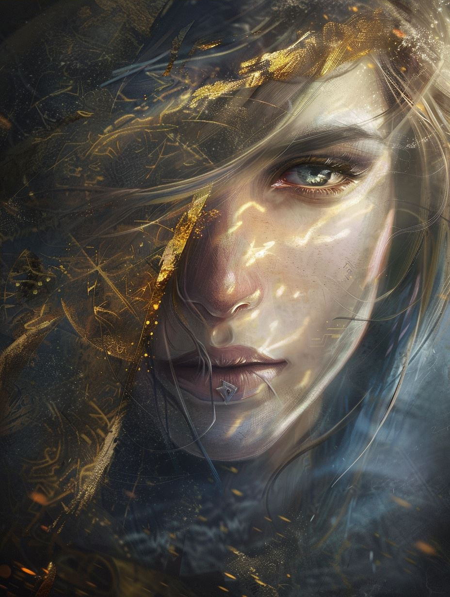 Gilded Dust and Ethereal Gaze