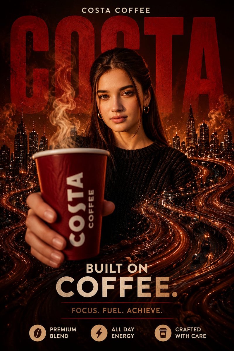 A premium cinematic Starbucks-style coffee advertising po... - alternate