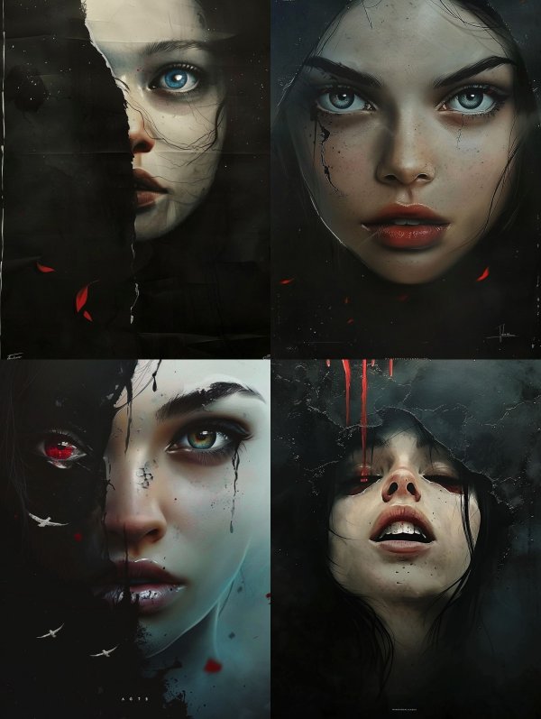 Fragmented Gaze of Silent Sorrow