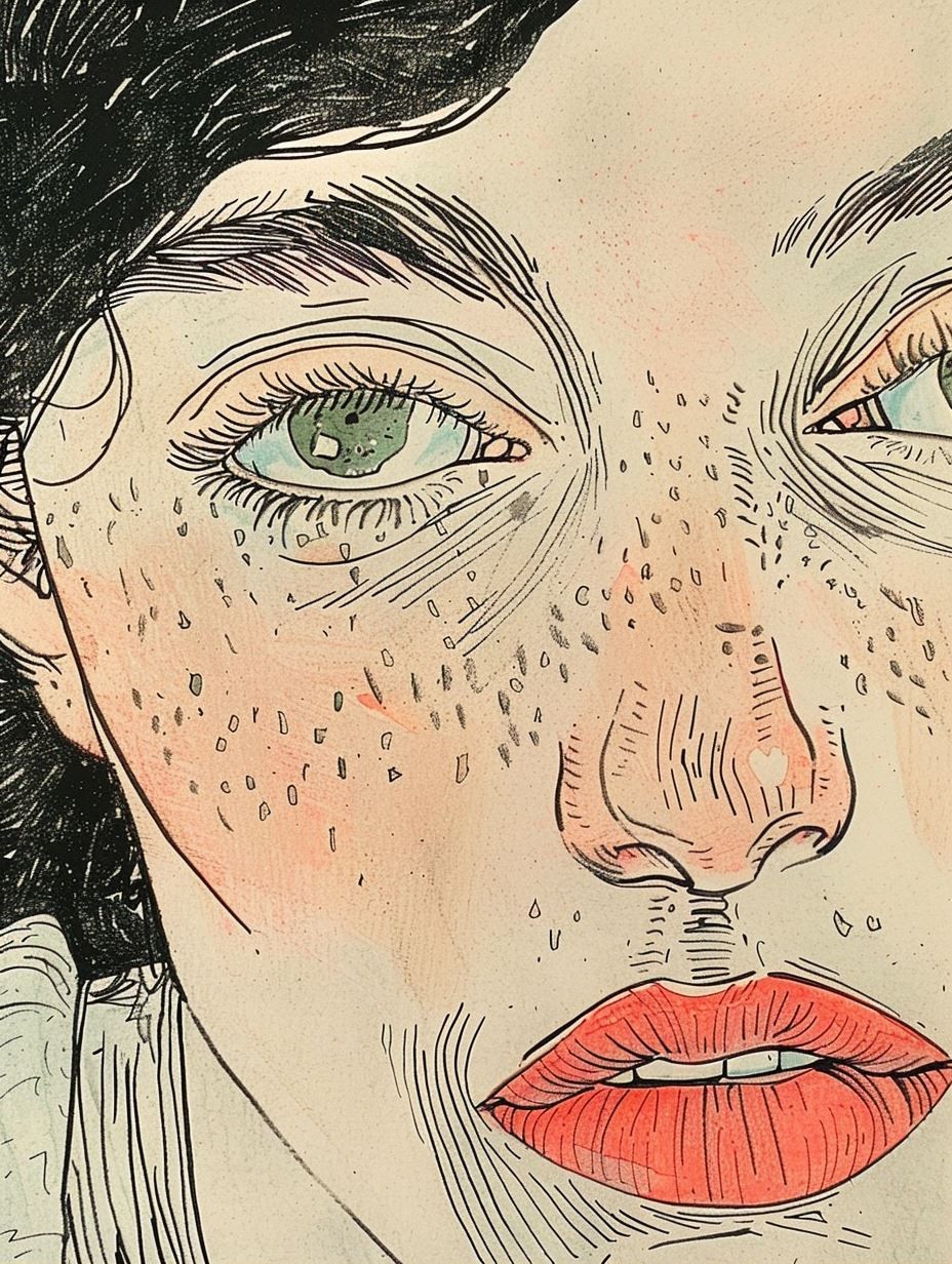 Ink and Blush Portrait