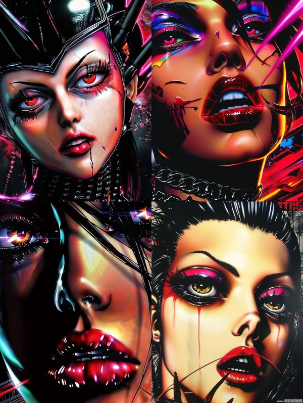 Neon Gothic Cyberpunk Portraits