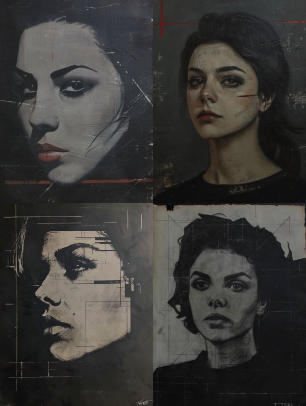Noir Distressed Portrait