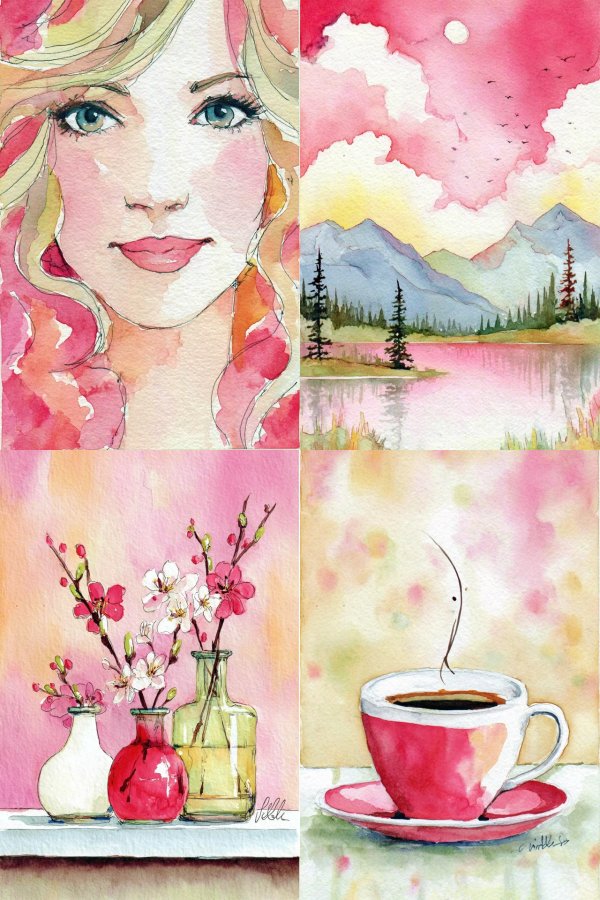 Blushing Watercolor Muse