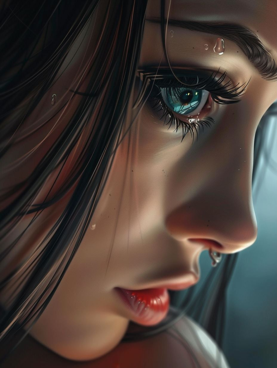 Ethereal Gaze in Rain