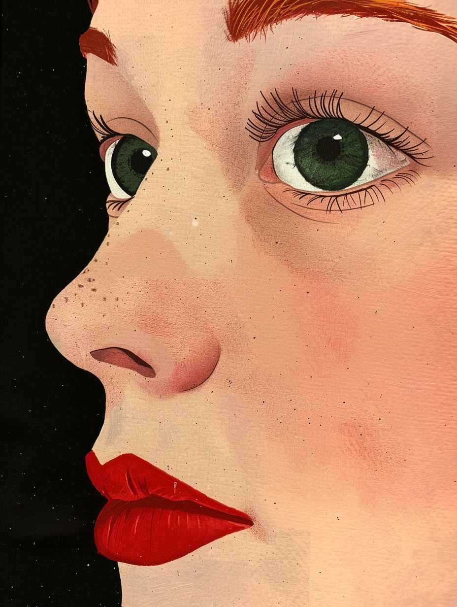 Vivid Crimson Portrait Study